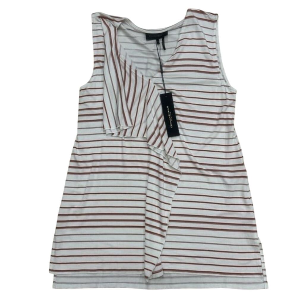 Donna Karan Striped Jersey Top